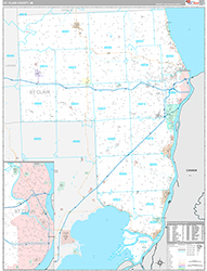 St Clair County Wall Map Premium Style 2026